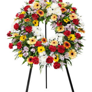 Corona funeraria multicolor