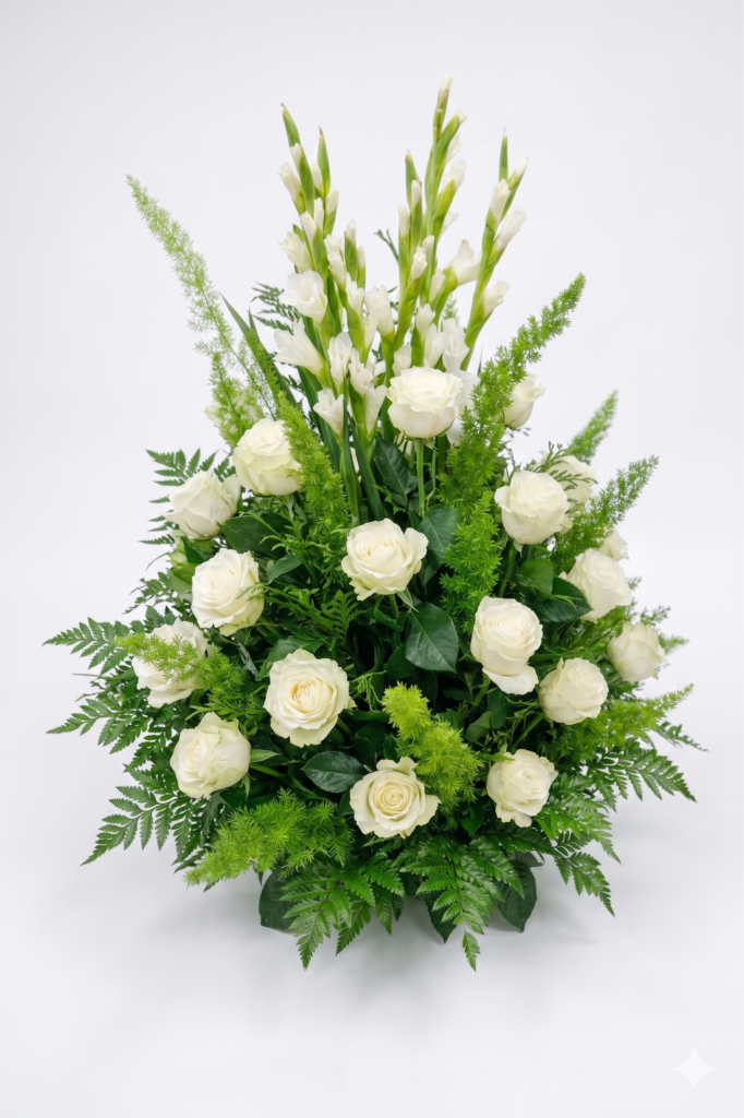 Arreglo floral funerario Dulce Adiós para tanatorio Alicante | Tomajardín